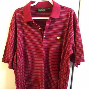 Amen Corner Golf Red Striped Polo Xl